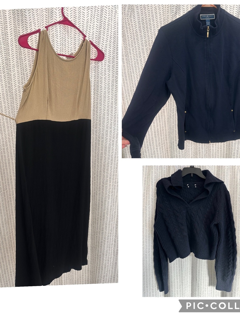 Karen Scott Black and Gold Maxi Dress - Sleeveless Colorblock